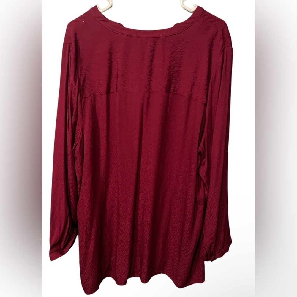 CJ banks long sleeve for women color:red size:1X - Picture 2 of 6